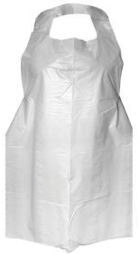 White plastic apron